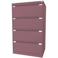 Bisley Hängeregistraturschrank, 2-bahnig 4 Schübe, DIN A4 pink