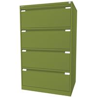 Bisley Hängeregistraturschrank, 2-bahnig 4 Schübe, DIN A4 grün