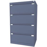 Bisley Hängeregistraturschrank, 2-bahnig 4 Schübe, DIN A4 blau