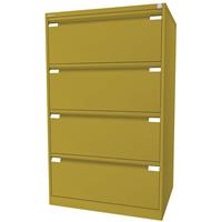 Bisley Hängeregistraturschrank, 2-bahnig 4 Schübe, DIN A4 gelb