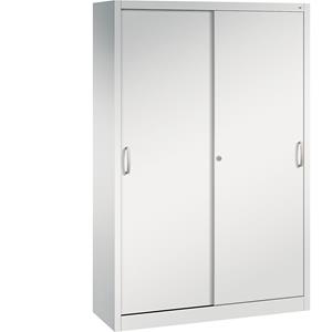 C+P ACURADO schuifdeurkast, 4 legborden, h x b x d = 1950 x 1200 x 400 mm, lichtgrijs