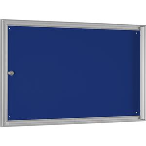 Vitrinekast BASIC, voor 3 x A4, gentiaanblauw