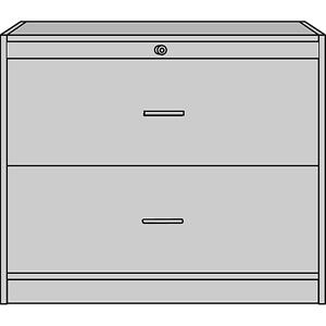 EUROKRAFTpro STATUS - Hangmappenkast, 2 laden, 2 rijen, h x b x d = 820 x 1000 x 420 mm, lichtgrijs