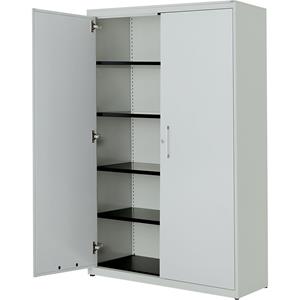 mauser Vleugeldeurkast, h x b = 1956 x 1200 mm, stalen blad, 4 legborden, lichtgrijs / lichtgrijs / lichtgrijs