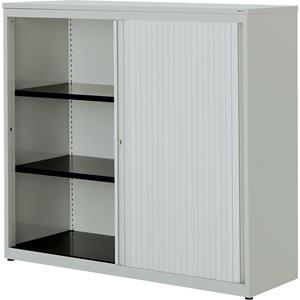 mauser Roldeurkast, h x b x d = 1180 x 1200 x 432 mm, kunststof blad, 2 legborden, lichtgrijs / lichtgrijs / lichtgrijs