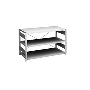 hofe Lage inhaakstelling, lichtgrijs, hoogte 825 mm, 3 legborden, basisstelling, legborddiepte 600 mm, vakdraagvermogen 190 kg