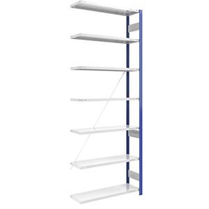 EUROKRAFTpro Magazijn-inhaakstelling, stellingstaander blauw, h x b = 3000 x 1000 mm, legbord lichtgrijs, aanbouwstelling, diepte 400 mm