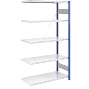 EUROKRAFTpro Magazijn-inhaakstelling, stellingstaander blauw, h x b = 2000 x 1000 mm, legbord lichtgrijs, aanbouwstelling, diepte 600 mm