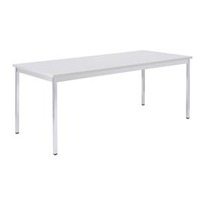EUROKRAFTbasic Universele tafel, rechthoekig, b x h = 1200 x 740 mm, diepte 800 mm, blad lichtgrijs, frame verchroomd