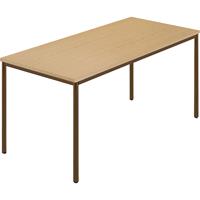 Rechthoekige tafel, ronde buis met coating, b x d = 1500 x 800 mm, naturel beukenhout / bruin