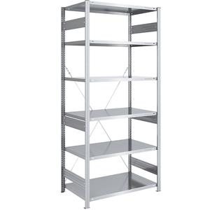 EUROKRAFTpro Magazijn inhaakstelling, verzinkt, middelzware constructie, stellinghoogte 2500 mm, basisstelling, breedte x diepte = 1000 x 800 mm
