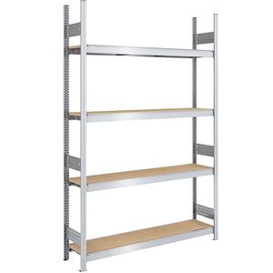 hofe Grootvak-inhaakstelling met spaanplaten, hoogte 2500 mm, breedte 1500 mm, veldlast 1750 kg, diepte 400 mm, basisstelling