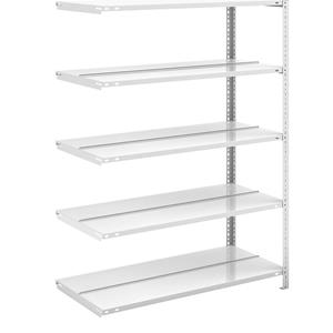 Hofe Akten-Schraubregal, lichtgrau RAL 7035 Regalhöhe 1500 mm, doppelseitig Anbauregal, Breite x Tiefe 1000 x 600 mm
