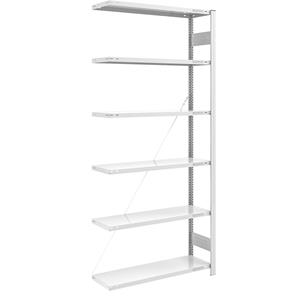 EUROKRAFTpro Lager-Steckregal, RAL 7035, Bauart leicht Regalhöhe 2500 mm Anbauregal, Breite x Tiefe 1000 x 400 mm