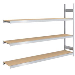 hofe Grootvak-inhaakstelling met spaanplaten, hoogte 2000 mm, breedte 2500 (2 x 1250) mm, veldlast 1200 kg, diepte 500 mm, aanbouwstelling