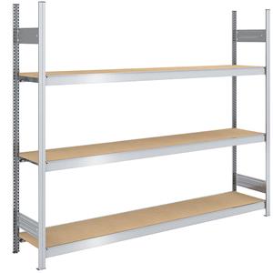 hofe Grootvak-inhaakstelling met spaanplaten, hoogte 2000 mm, breedte 2250 (2 x 1125) mm, veldlast 1200 kg, diepte 500 mm, basisstelling