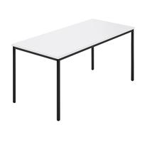 Rechthoekige tafel, vierkante buis met coating, b x d = 1500 x 800 mm, wit / antracietkleurig
