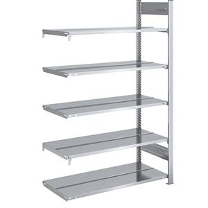 Hofe Akten-Steckregal, verzinkt Regalhöhe 1750 mm, doppelseitig Anbauregal, BxT 1000 x 600 mm
