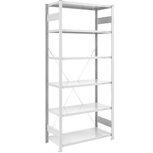EUROKRAFTpro Magazijn inhaakstelling, lichtgrijs RAL 7035, lichte constructie, stellinghoogte 2500 mm, basisstelling, breedte x diepte = 1000 x 600 mm