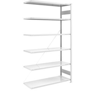 EUROKRAFTpro Grootvak-inhaakstelling, lichtgrijs RAL 7035, stellinghoogte 2500 mm, veldlast 1000 kg, aanbouwstelling, breedte x diepte = 1300 x 600 mm