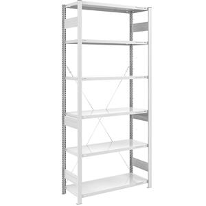 EUROKRAFTpro Magazijn inhaakstelling, lichtgrijs RAL 7035, middelzware constructie, stellinghoogte 2500 mm, basisstelling, breedte x diepte = 1000 x 500 mm
