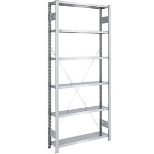 EUROKRAFTpro Magazijn inhaakstelling, verzinkt, lichte constructie, stellinghoogte 2500 mm, basisstelling, breedte x diepte = 1000 x 300 mm