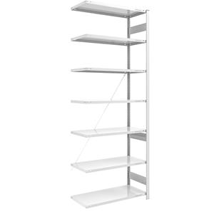 EUROKRAFTpro Magazijn inhaakstelling, lichtgrijs RAL 7035, middelzware constructie, stellinghoogte 3000 mm, aanbouwstelling, breedte x diepte = 1000 x 600 mm