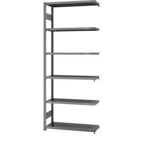 EUROKRAFTpro System-Steckregal, verzinkt Bauart leicht, Regalhöhe 2500 mm Anbauregal, Breite x Tiefe 1000 x 400 mm