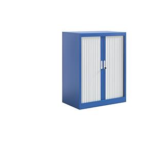 EUROKRAFTpro Roldeurkast, b x d = 800 x 450 mm, hoogte 1050 mm, gentiaanblauw
