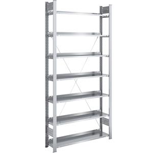 Hofe Akten-Steckregal, verzinkt Regalhöhe 2350 mm, einseitig Grundregal, BxT 1000 x 300 mm