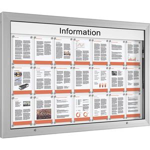 Vitrine, deuropening 90° naar boven, groot formaat, achterwand zuiver wit