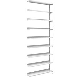 Hofe Akten-Schraubregal, lichtgrau RAL 7035 Regalhöhe 2900 mm Anbauregal, Breite x Tiefe 1000 x 300 mm