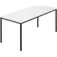 Rechthoekige tafel, vierkante buis met coating, b x d = 1600 x 800 mm, wit / antracietkleurig