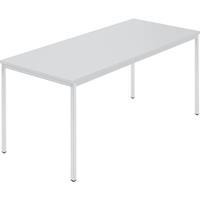 Rechthoekige tafel, vierkante buis met coating, b x d = 1600 x 800 mm, grijs / grijs