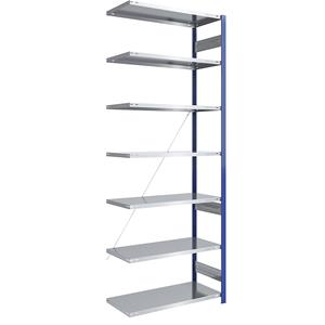 EUROKRAFTpro Lager-Steckregal, Regalständer blau, Boden verzinkt HxB 3000 x 1000 mm Anbauregal, Tiefe 600 mm