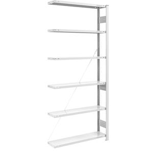 EUROKRAFTpro Magazijn inhaakstelling, lichtgrijs RAL 7035, middelzware constructie, stellinghoogte 2500 mm, aanbouwstelling, breedte x diepte = 1000 x 300 mm