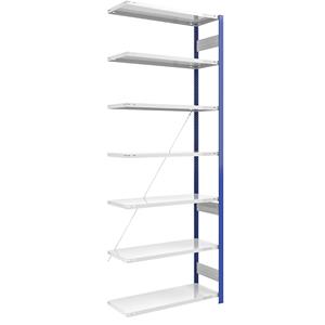 EUROKRAFTpro Lager-Steckregal, Regalständer blau HxB 3000 x 1000 mm, Boden lichtgrau Anbauregal, Tiefe 500 mm