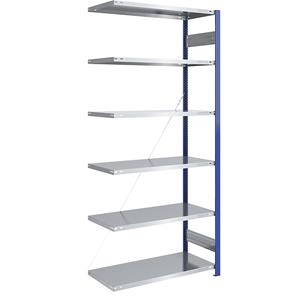 EUROKRAFTpro Lager-Steckregal, Regalständer blau, Boden verzinkt HxB 2500 x 1000 mm Anbauregal, Tiefe 600 mm