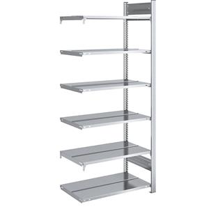 Hofe Akten-Steckregal, verzinkt Regalhöhe 2000 mm, doppelseitig Anbauregal, BxT 750 x 600 mm