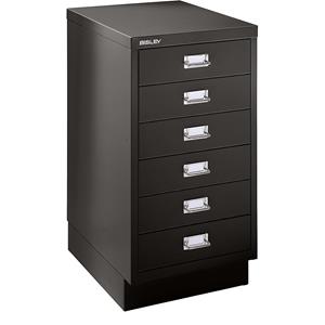 BISLEY MultiDrawer™ 39 serie, met sokkel, A3, 6 laden, zwart