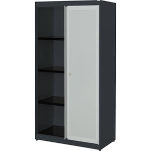mauser Schuifdeurkast, akoestisch effect, stalen blad, h x b x d = 1516 x 800 x 432 mm, 3 legborden, antracietgrijs / lichtgrijs / antracietgrijs