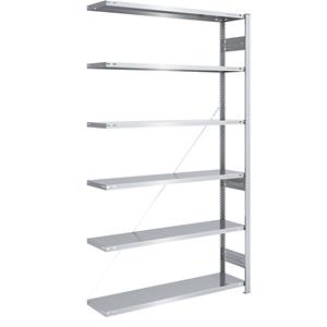 EUROKRAFTpro Großfach-Steckregal, verzinkt Höhe 2500 mm, Feldlast 2500 kg Anbauregal, BxT 1300 x 400 mm