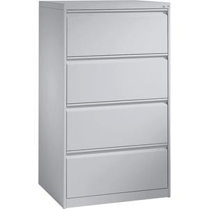 C+P Kaartsysteemkast ACURADO, 2 rijen, 4 laden, blank aluminiumkleurig