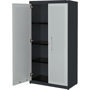 mauser Vleugeldeurkast, akoestisch effect, h x b x d = 1516 x 800 x 432 mm, 3 legborden, antracietgrijs / lichtgrijs