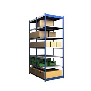 hofe Robuuste inhaakstelling, dubbelzijdig, stellinghoogte 3000 mm, blauw / verzinkt, legbordbreedte 1025 mm, basisstelling, breedte x diepte = 1025 x 800 mm