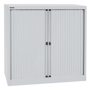 BISLEY Euro-roldeurkast, breedte 1000 mm, 2 legborden, lichtgrijs