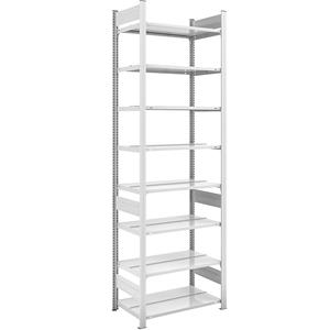 hofe Dossier-inhaakstelling, RAL 7035, stellinghoogte 2700 mm, dubbelzijdig, basisstelling, b x d = 750 x 600 mm