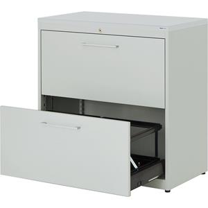 mauser Hangmappenkast, kunststof blad, 2 laden, 2 rijen, met sluitdemping, lichtgrijs / lichtgrijs / lichtgrijs