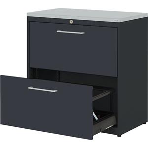 mauser Hangmappenkast, kunststof blad, 2 laden, 2 rijen, met sluitdemping, antracietgrijs / antracietgrijs / lichtgrijs