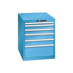 Lista Schubladenschrank, 6 Schubladen BxTxH 564 x 724 x 700 mm lichtblau